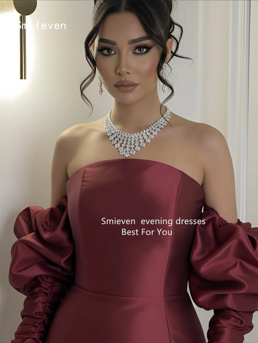 Suknia balowa Smileven Luxury Mermaid, prosta, bez ramiączek, sukienka na imprezę, z odkrytymi ramionami, sukienka na specjalną okazję, szyta na miarę, 2026