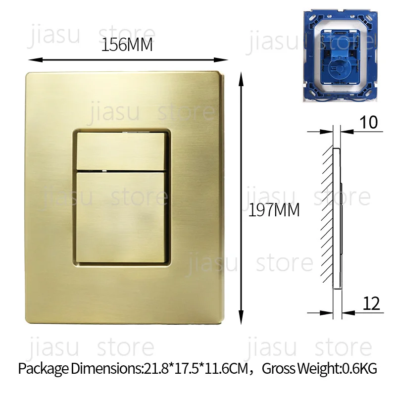 Dual Flush Push Button Plate in Brushed Gold Compatible with Grohe SKATE COSMOPOLITAN 38732GN0 Toilet Part