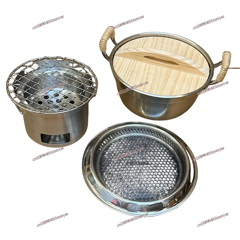 Small Grill Outdoor Portable Household Grill Stainless Steel Korean Grill