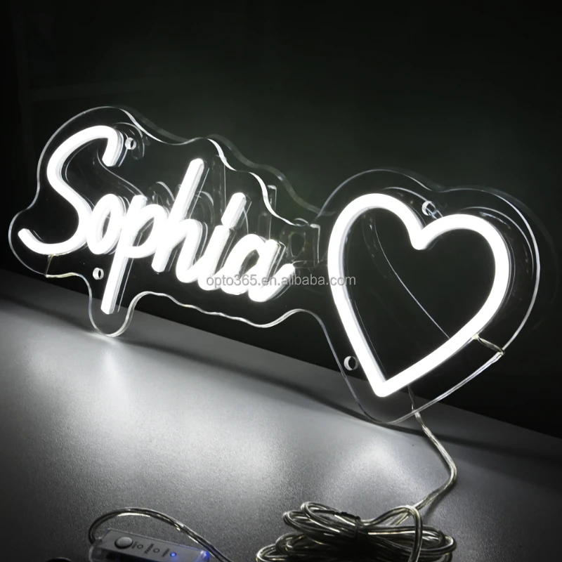 Custom Letter LED Retail Neon Sign Artwork Light Wedding Heart Name Logo Acrylic Wall Hanging Home Party Decoration Lights