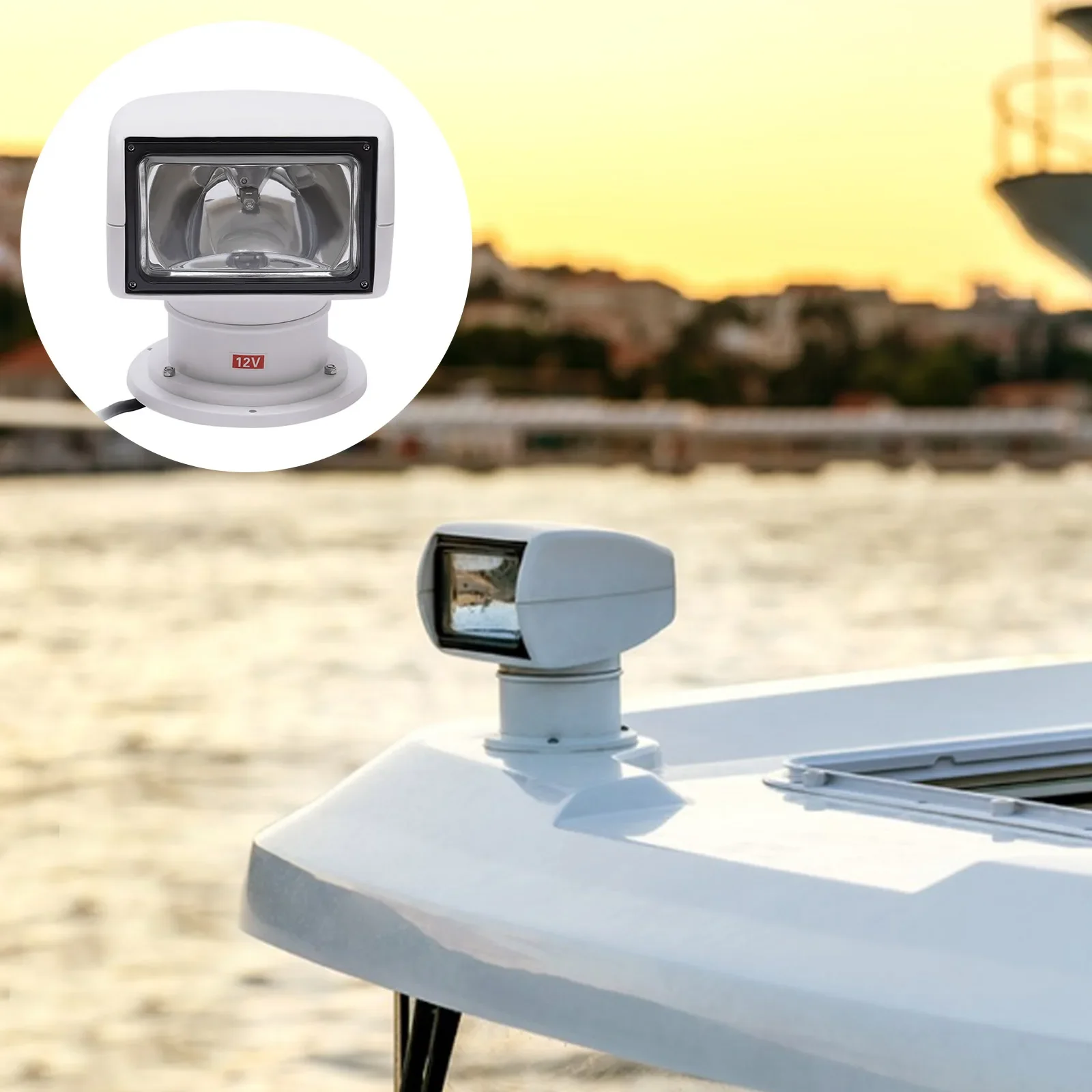 100W Remote Control Searchlight IP66 Marine Grade Lightweight & Durable 800m Lighting Distance ABS Design for Boats & Yachts