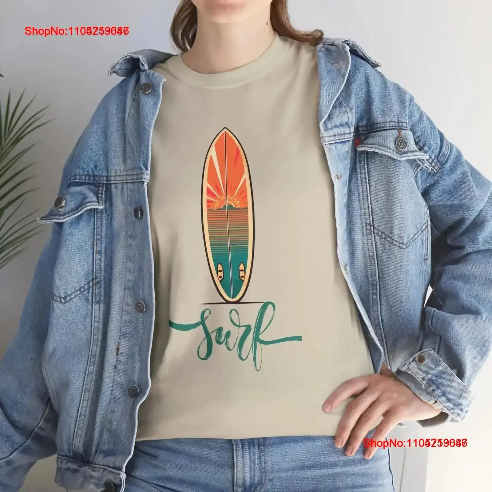Surf Surfboard Cotton T Shirt Casual Style for Surfers Summer vintage Washed streetwear Stylish Versatile graphic vintage