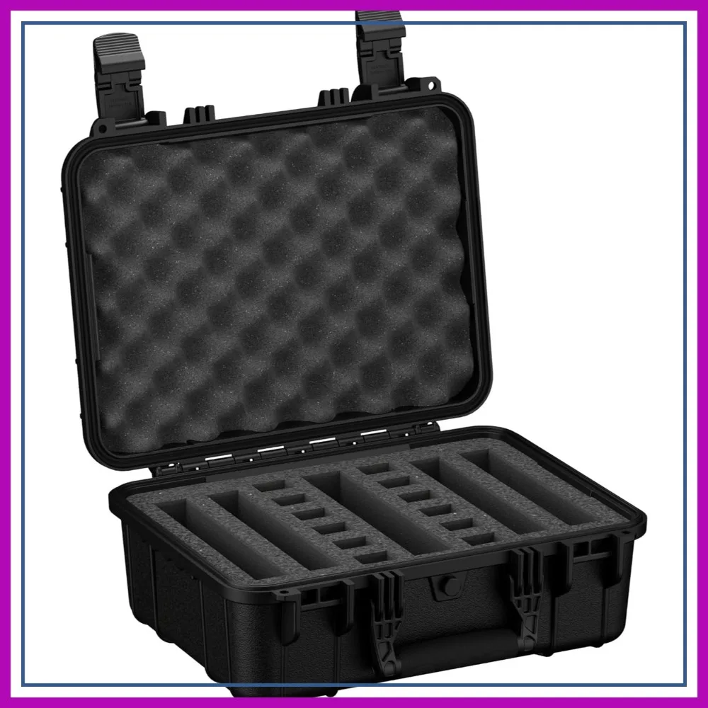 

IP67 Waterproof Hard Gun Case for 4 Pistols & 12 Mags, TSA Lockable, Made in USA