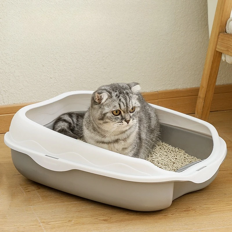 

Large Semi-Enclosed Cat Litter Box Anti-Splash Toilet Sand Box Pet Supplies for Cats