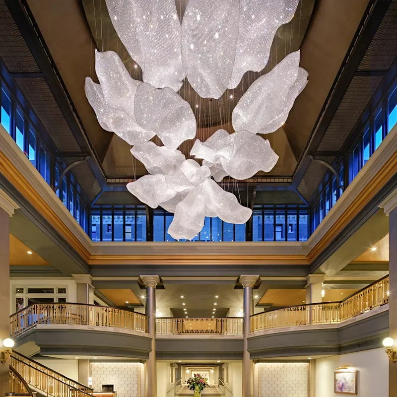 for Hotel Lobby Sales Department Decorative Lighting Club Hall Welcome Building Pineapple Bead Mesh Ribbon Project Crystal