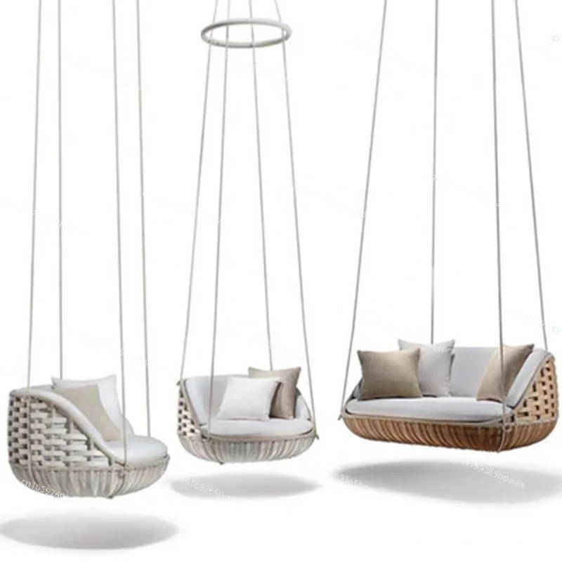Hanging Chair Double Hanging Basket Pastoral Outdoor, Leisure Rocking Chair Swing Rattan Chair Homestay
