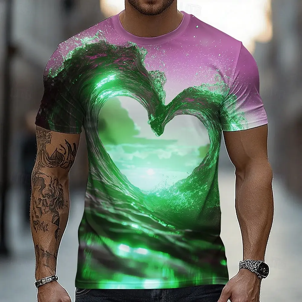 Men's Optical Illusion T-shirt Novelty 3D Print Funny Cool Daily t shirts Fashion Outdoor Party Short Sleeve Top Summer Clothing