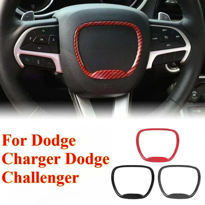 

1PCS Car Steering Wheel Stickers Trim Covers Interior Accessories for Dodge Charger for Jeep Grand Cherokee SRT8