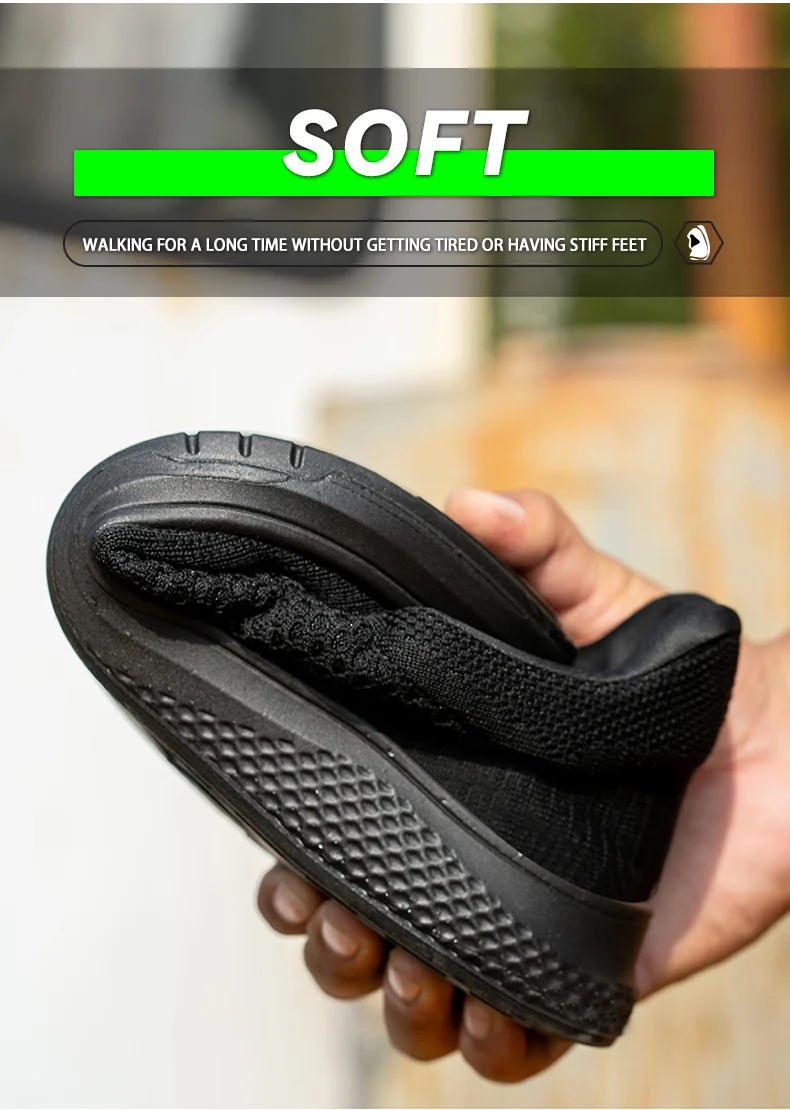 Neue rutschfeste Arbeitsschuhe für Herren, Stahlkappenschuhe, durchtrittsichere Arbeitsschuhe für die Baubranche, bequeme Sportschuhe für Herren – Detail 12