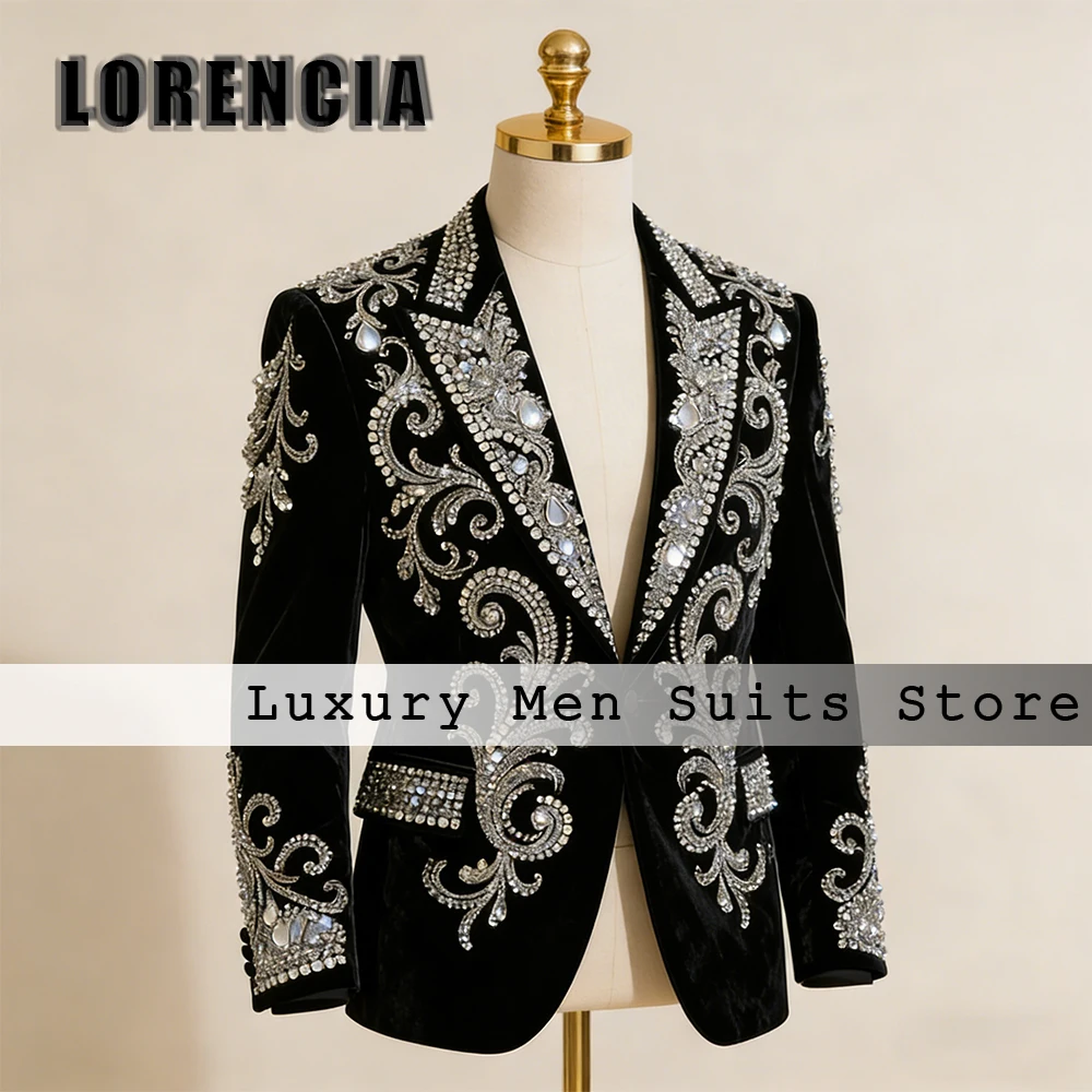 

Элегантные ювелирные костюмы для мужчин, комплект из 2 предметов, однобортный комплект смокингов, наряды для свадебной вечеринки, пиджак по индивидуальному заказу, брюки Lauren