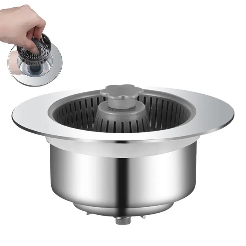 Steel Pop up Sink Drain Strainer Full-hole stainless steel bathroom wash basin hair filter Durable Sink Drain Basket for Home