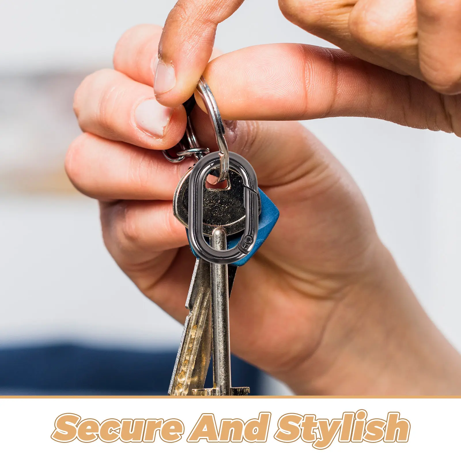 10Pcs Metal Spring Buckles Carabiner Clip Keychain Snap Hooks for Bag Making Purse Hardware Accessories Black