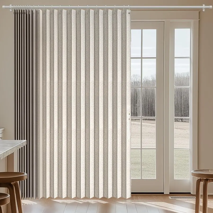 

Blackout Curtains Patio Door Curtain Accordion Door Sliding Door Curtains Extra Wide Blackout Curtains Used for Room DividerOffW
