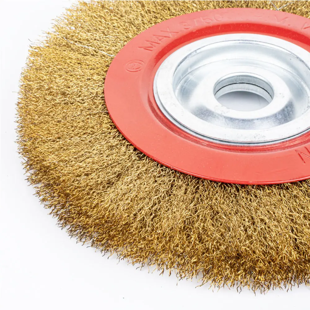 For Yongpin Flat Wire Wheel Brush Grinder Attachment Metal Rust Removal Polishing Tool Copper Coated Industrial Deburring Disc