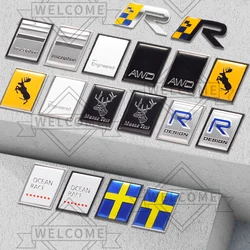 3D Car Stickers R Design AWD Moose Test Emblem Auto Body Badge Trunk Decal For Volvo XC90 XC40 S60 S90 V60 V90 XC60 Accessories