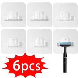 1/3/6Pcs Punch Free Shaving Razor Holder Men Shaver Storage Bracket Wall Hook Bathroom Shelf Organizer Home Storage Accessories