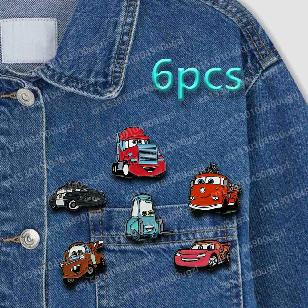 Hot Disney Cartoon Creative Car Brooch Q Edition Cool Lapel Enamel Pins Racing Metal Badge To Decorate Clothing Individuality