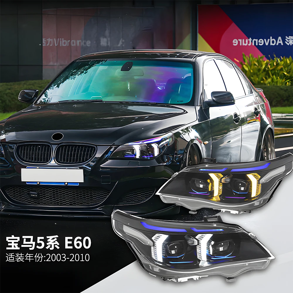 

For BMW 5 Series E60 520 523 525 2003-2010 Automatic Headlight Assembly Upgrade New LED Projector Lens Car Accessories