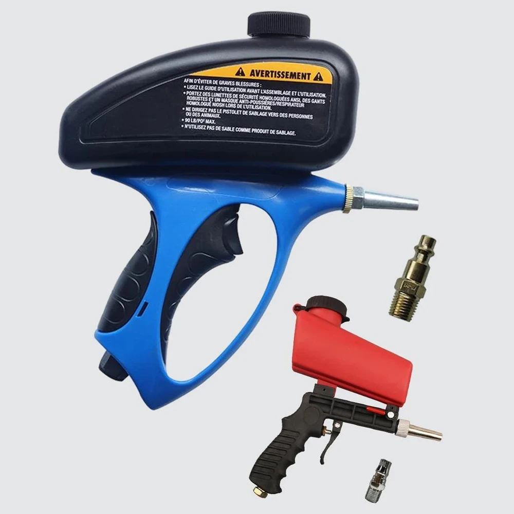 Pistola de chorro de arena portátil de 150 PSI, máquina de chorro de arena ajustable, pistola de chorro neumática de mano