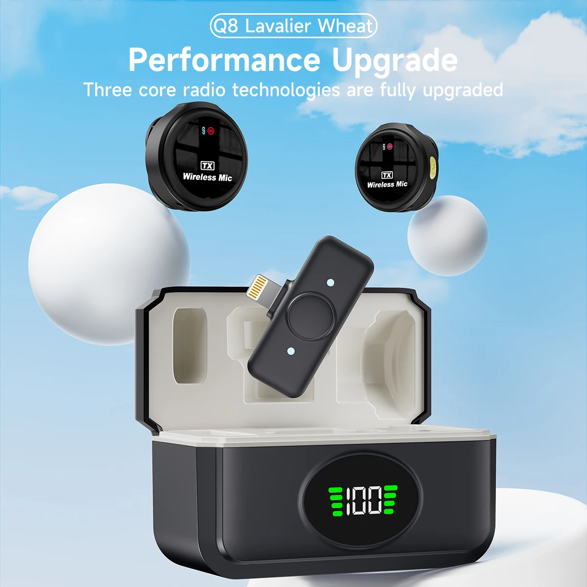 Kabelloses Lavalier-Mikrofon, Typ C, Mini-Ansteckmikrofon, kabelloses Mini-Ansteckmikrofon mit Geräuschunterdrückung für die Streaming-Videoaufzeichnung