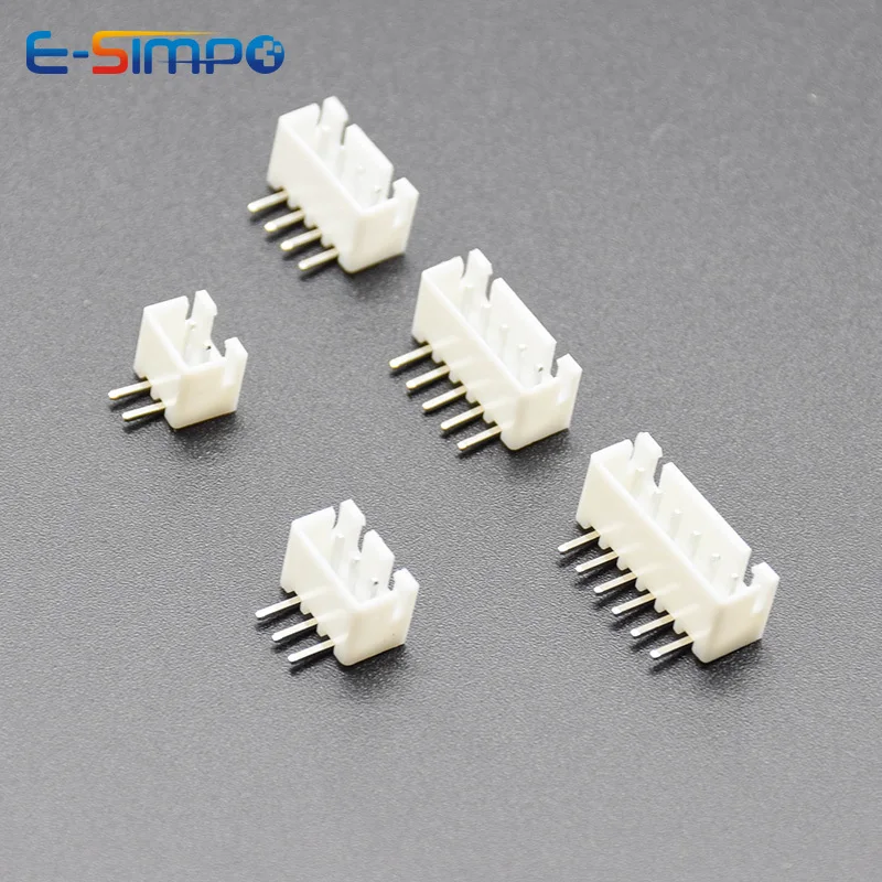50PCS XH2.54 Right Angle Pin Header Connector 2P 3P 4P 5P 6P  2.54mm Pitch XH for PCB JST 90D RA Wafer