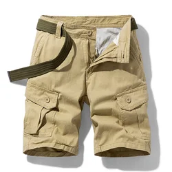 Men Summer Brand New Solid Casual Classic Cargo Shorts Men Fashion Cotton Multi-pocket Shorts Men Outwear Breathable Shorts Male