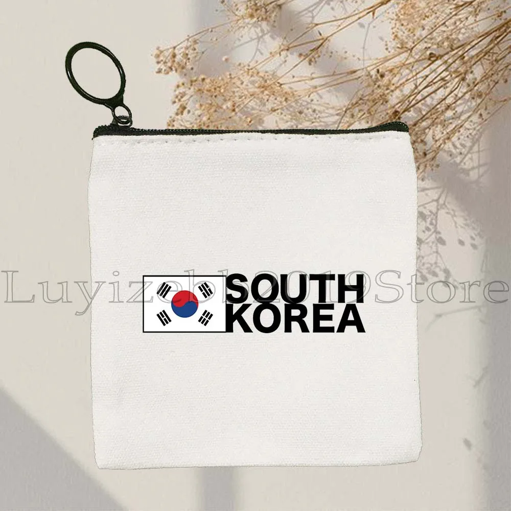 KPOP كوريا الجنوبية العلم سيول Ulzzang Ins إصبع القلب محفظة نسائية للعملات المعدنية حقيبة قماش قنب حقيبة صغيرة مفتاح تخزين حافظة للبطاقات محفظة سستة الحقيبة #6
