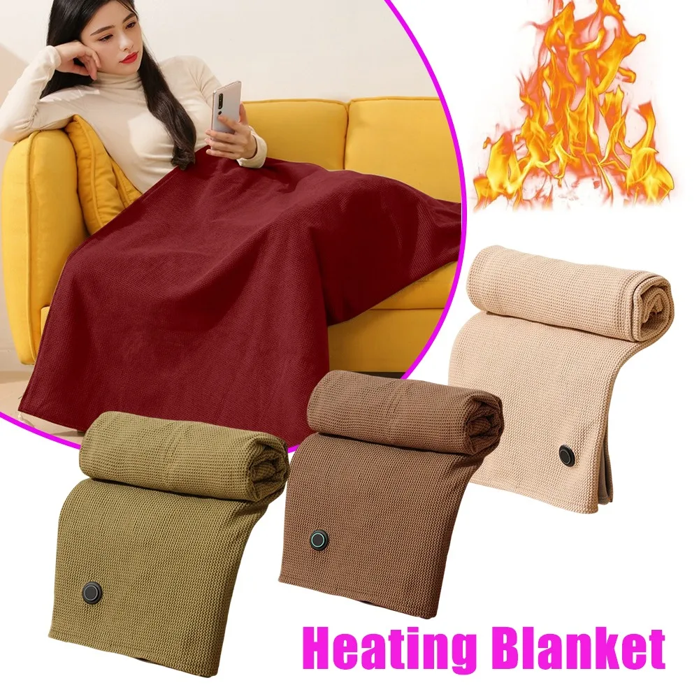Graphene Heating Blanket USB Electric Wearable Heated Cape Shawl for Office Home Use Soft Warm Throw Pad for Adults Women Men
