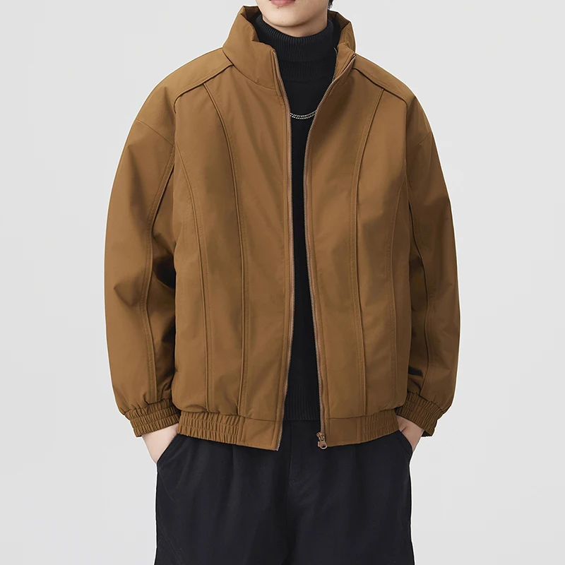 

Autumn Winter Fashion Men's Outdoor Windproof Casual Thickened Jacket High Quality Loose Stand Collar Bread Clothes Jacket Coats