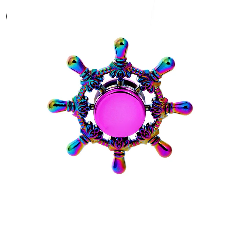 Rainbow Metal Spinner Colorful Finger Spinners Fingertip Gyro Toys Fidget Toys For Stress Anxiety Relief For Adults