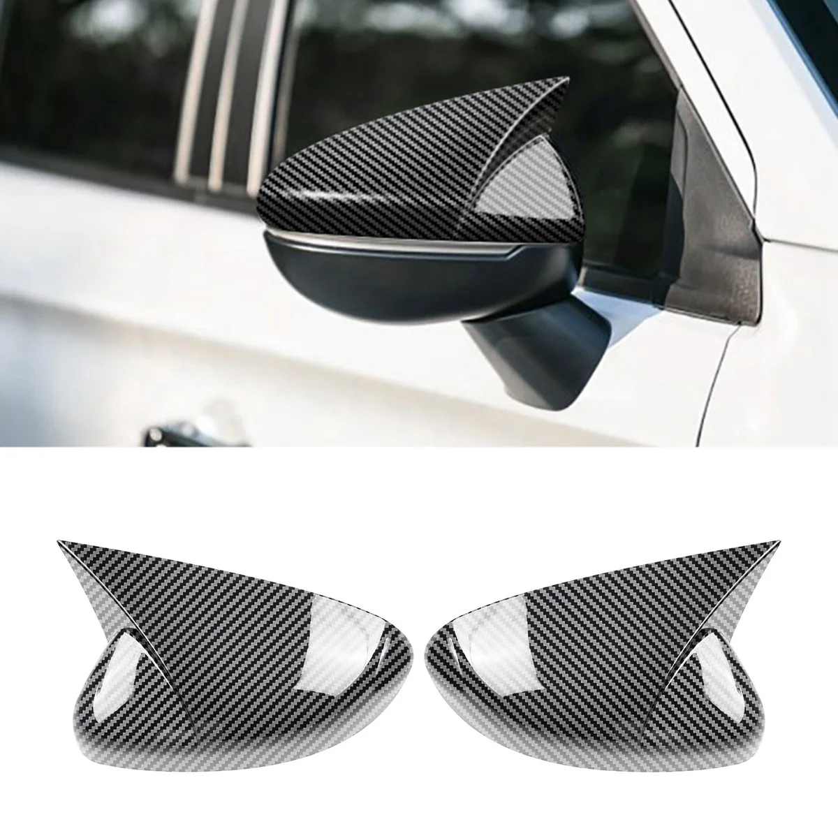 1Pair Car Exterior Rearview Door Mirror Cover for Honda City / Hatchback GN2 GN3 2020-2023 Side Mirror Housing Caps B