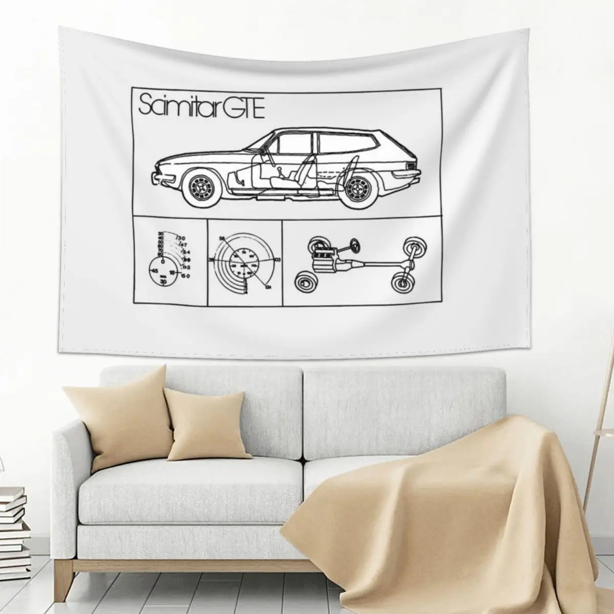 

RELIANT SCIMITAR GTE Tapestry Home Decorations Room Decore Aesthetic Decoration Aesthetic Tapestry