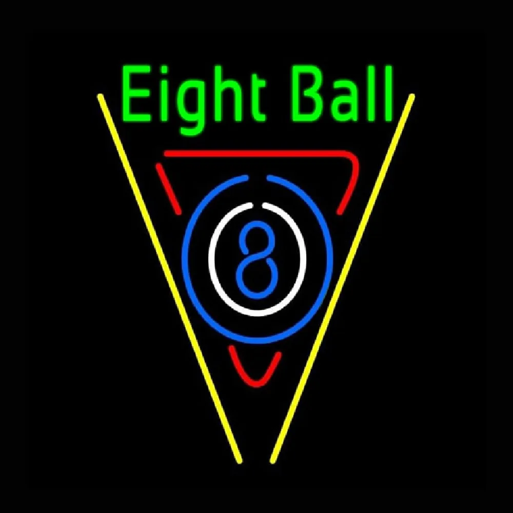 Billiards Eight Ball Neon Light Sign Handmade Custom Real Glass Tube Beer Sport Bar Game Room Wall Decor Display Lamp 14