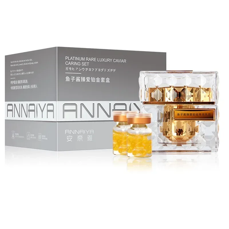 Platinum Rare Luxury Caviar Caring Set Anti-aging Repairing Facial Cream Anti-wrinkles Moisturizing Firming Nourishing Skin Care