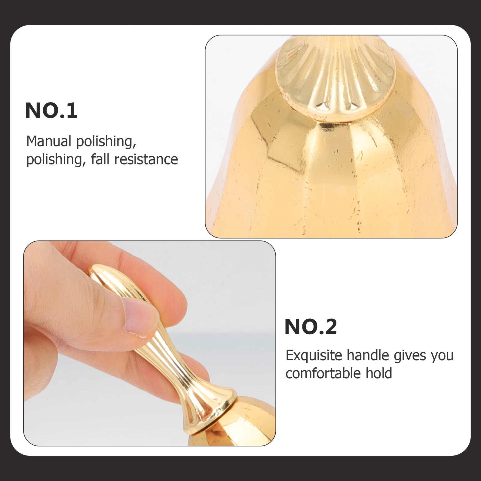 

Vintage Style Metal Hand Bell For Restaurant Bell Desktop Durable Sturdy Crisp Sound Artistic Gift Decoration