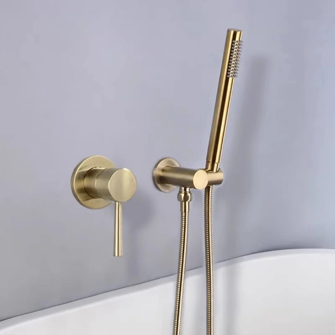 Brushed Rose Gold bathroom shower faucet brass Brushed gold bath shower faucet wall-mounted Black bidet Faucet Set