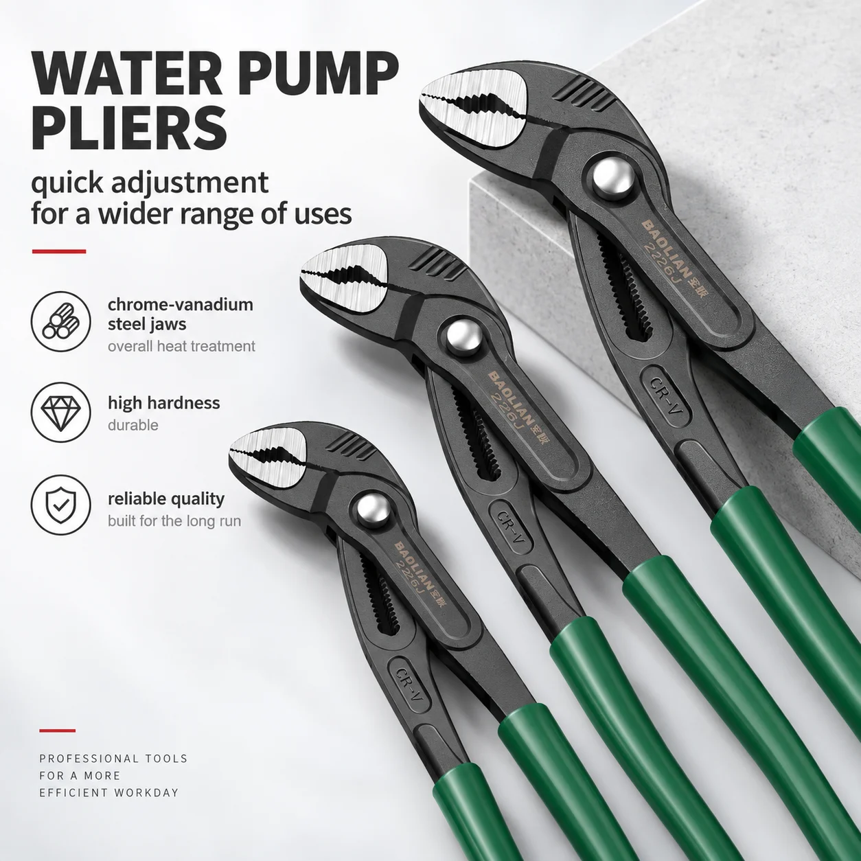 Water Pump Multi Hand Tool Professional Pliers for Terminals Water Pipe Plumbing Quick-release Adjustable Wrench Clamp Household