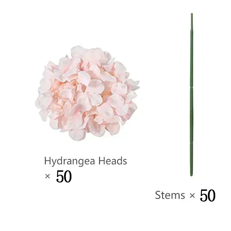 50 stuks kunstmatige hortensia bloemen zijden hortensia hoofden voor bruiloft