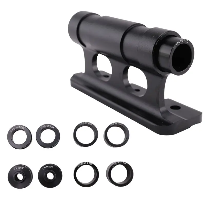 

AEF6-Bicycle Front Fork With Adapters, Screws And Straps Universal Black Aluminium Alloy For Truck, Trailer, Bikes Racks