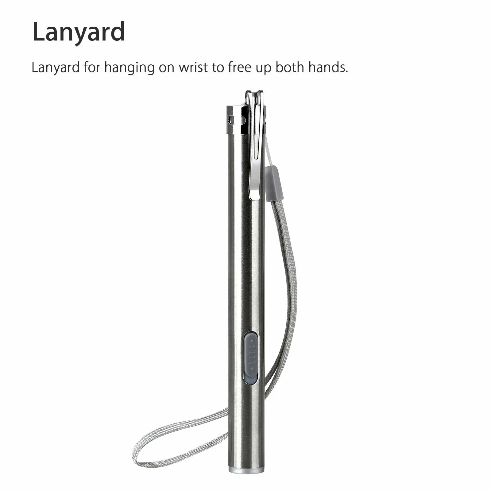 D5 5" Led Usb Rechargeable Mini Tactical Flashlight Stainless Steel Torch Pen Light Doctor Checking Mouth Ears Nose Inspection