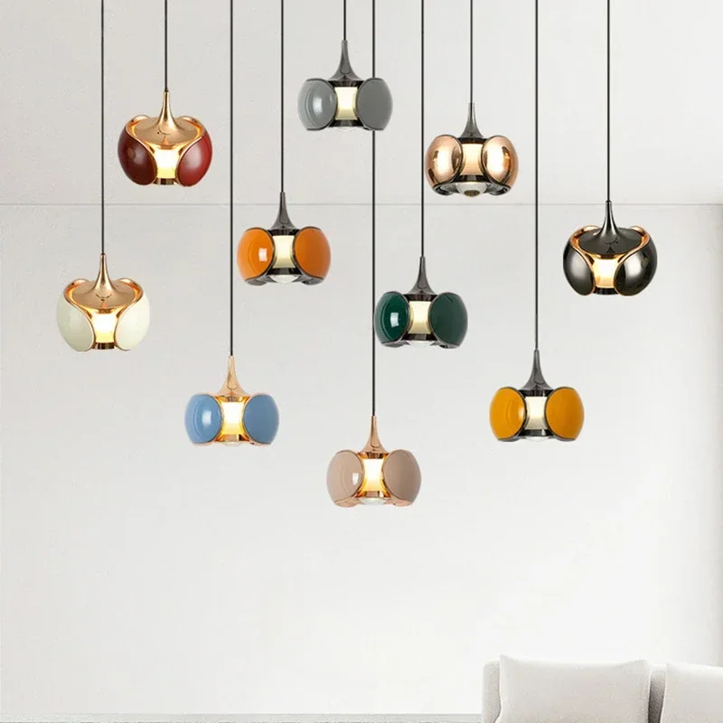 

Nordic Cream Pendant Light Adjustable Colorful Lustre Hanging Lamp Home Decor for Bedroom Bedhead Study Led Ceiling Chandelier