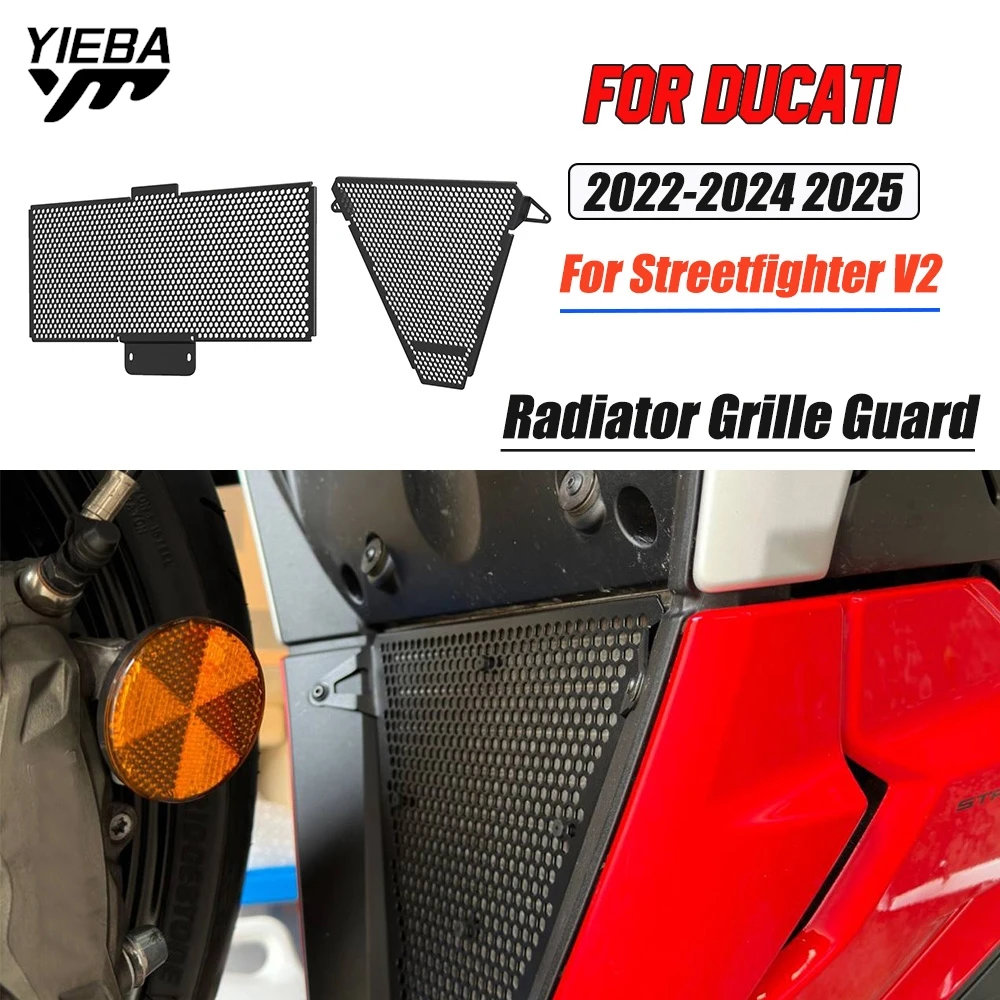 

Motocycle Upper / Lower Radiator Grille Cover Water Tank Guard Protection Access For DUCATI Streetfighter V2 2022 2023 2024 2025
