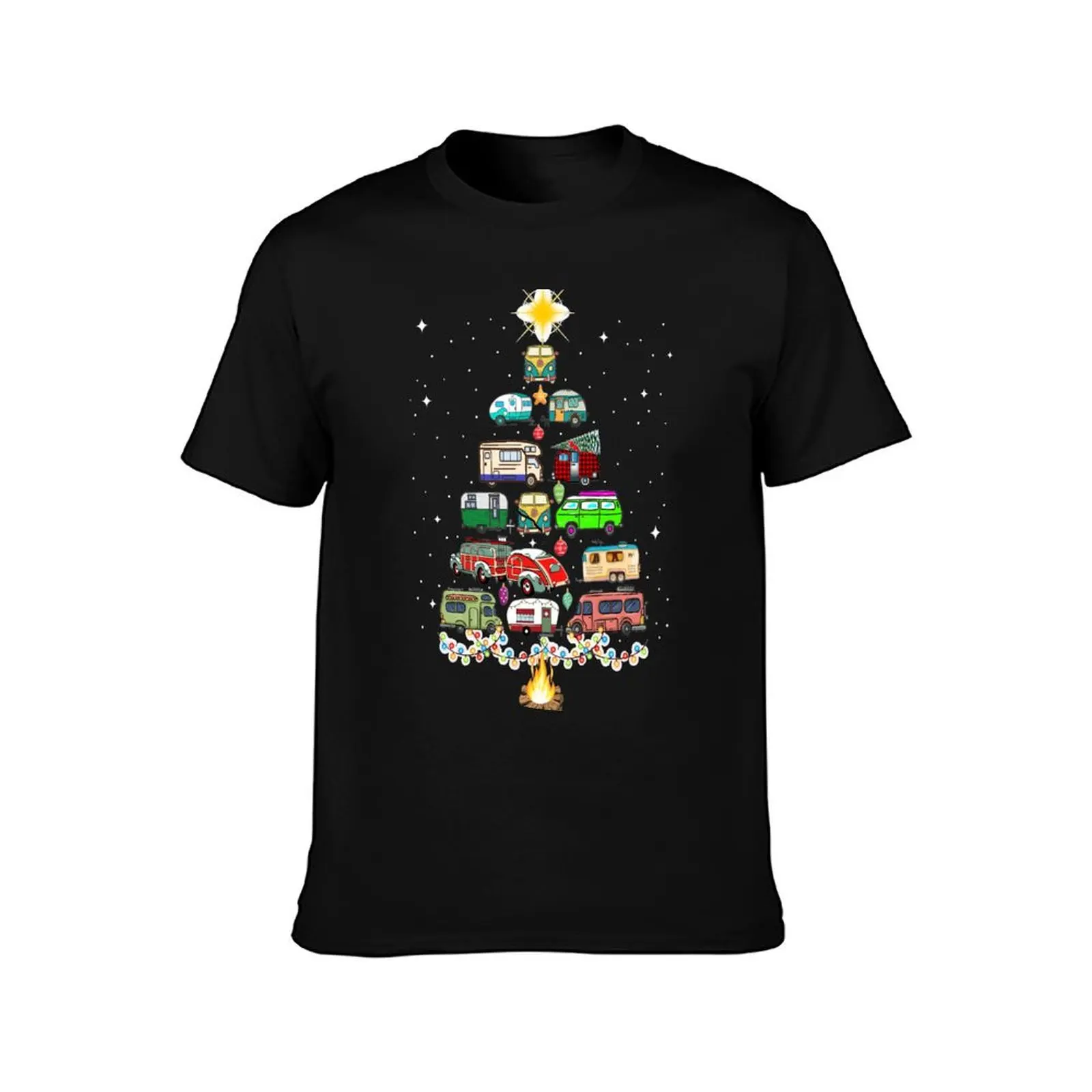 Christmas-Tree-Camper-Vehicles-Camping-RVing-Trailers-Gift T-Shirt summer top baggy shirts men graphic t shirts