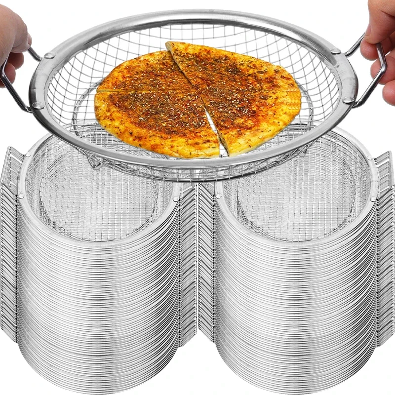 3/1PCS Stainless Steel Filter Mesh Double-ear Oil Draining Filter French Fries Chicken Wings Strainer Kitchen Baking Gadgets