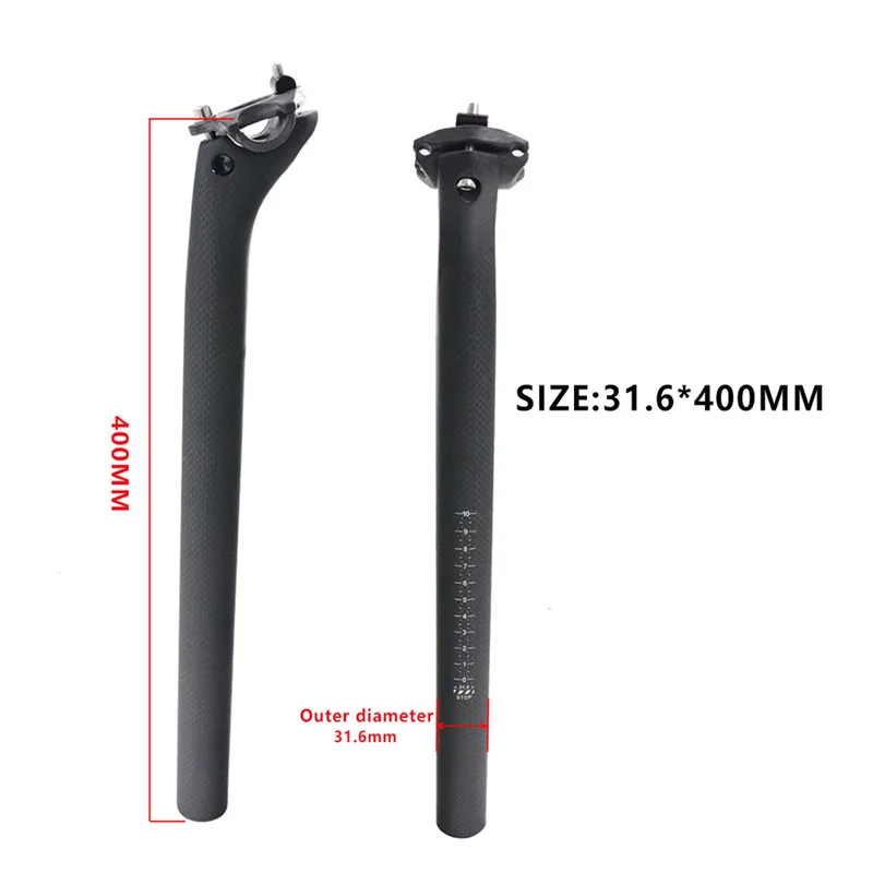 Mountain Bike Carbon SeatPost 31.6 X 400Mm Offset 20Mm Road Bike Seatpost Carbon Fiber Seatpost