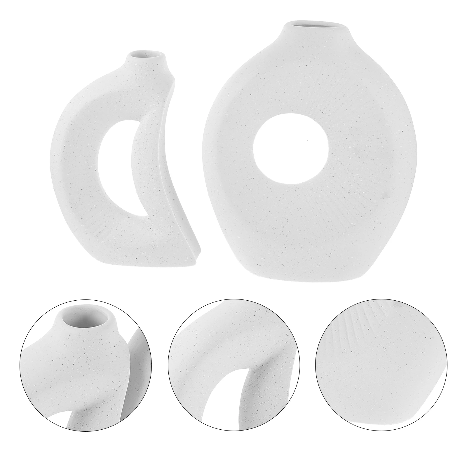

1Set Ceramic Flower Vase Modern Decorative Dried Flower Holder Indoor Home Office Table Vase for Fresh Flowers