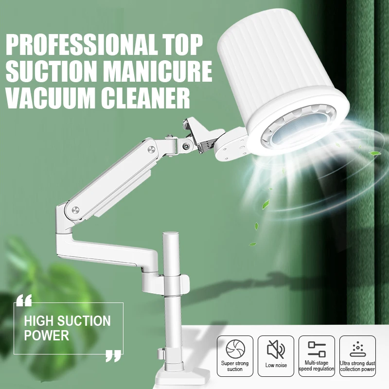 SN-D2 Ultimate Nail & Pedicure Protection Workstation (White) — With Replaceable Filters and Universal Desktop Stand