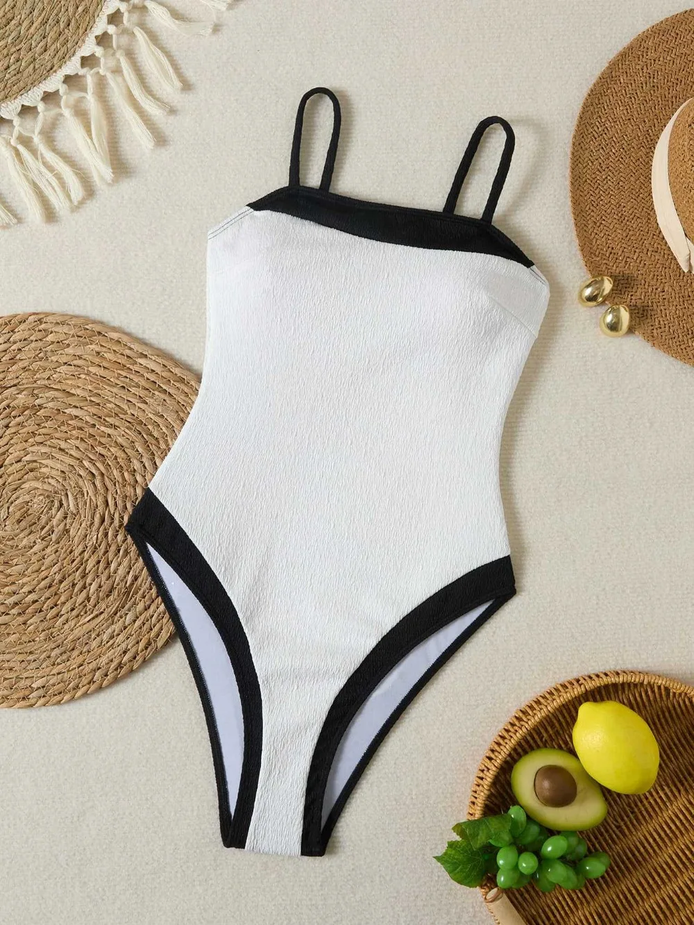 

Elegant Slimming One Piece Swimsuit - High Waist Beach Swimwear for Vacation, Bikini