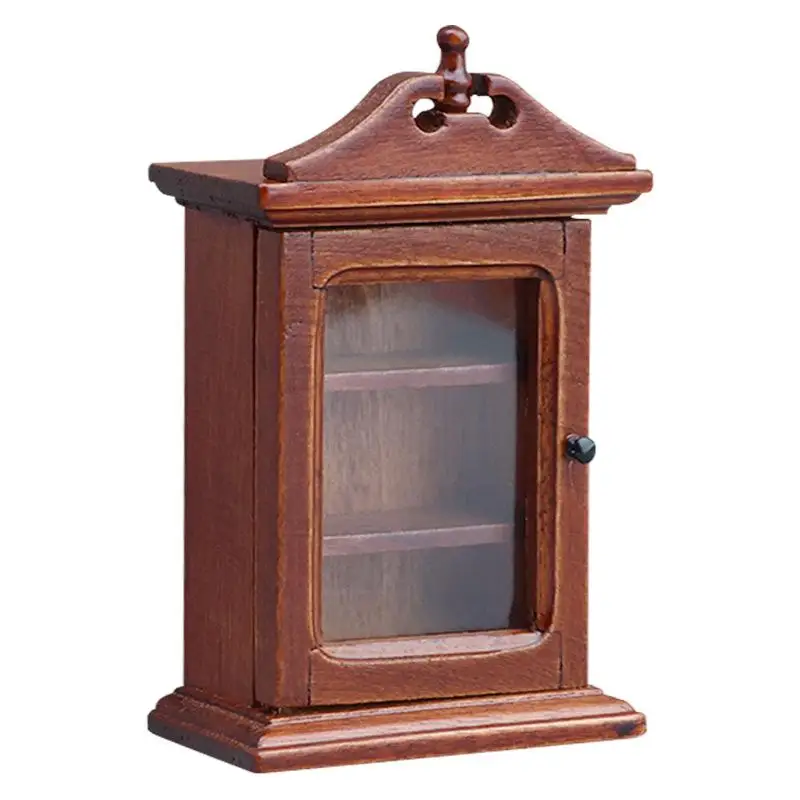 HMA76-1/12 Dollhouse Single-door Wall Rack Storage Cabinet Model Dollhouse Furniture Decoration Toys Dolls House Accessories