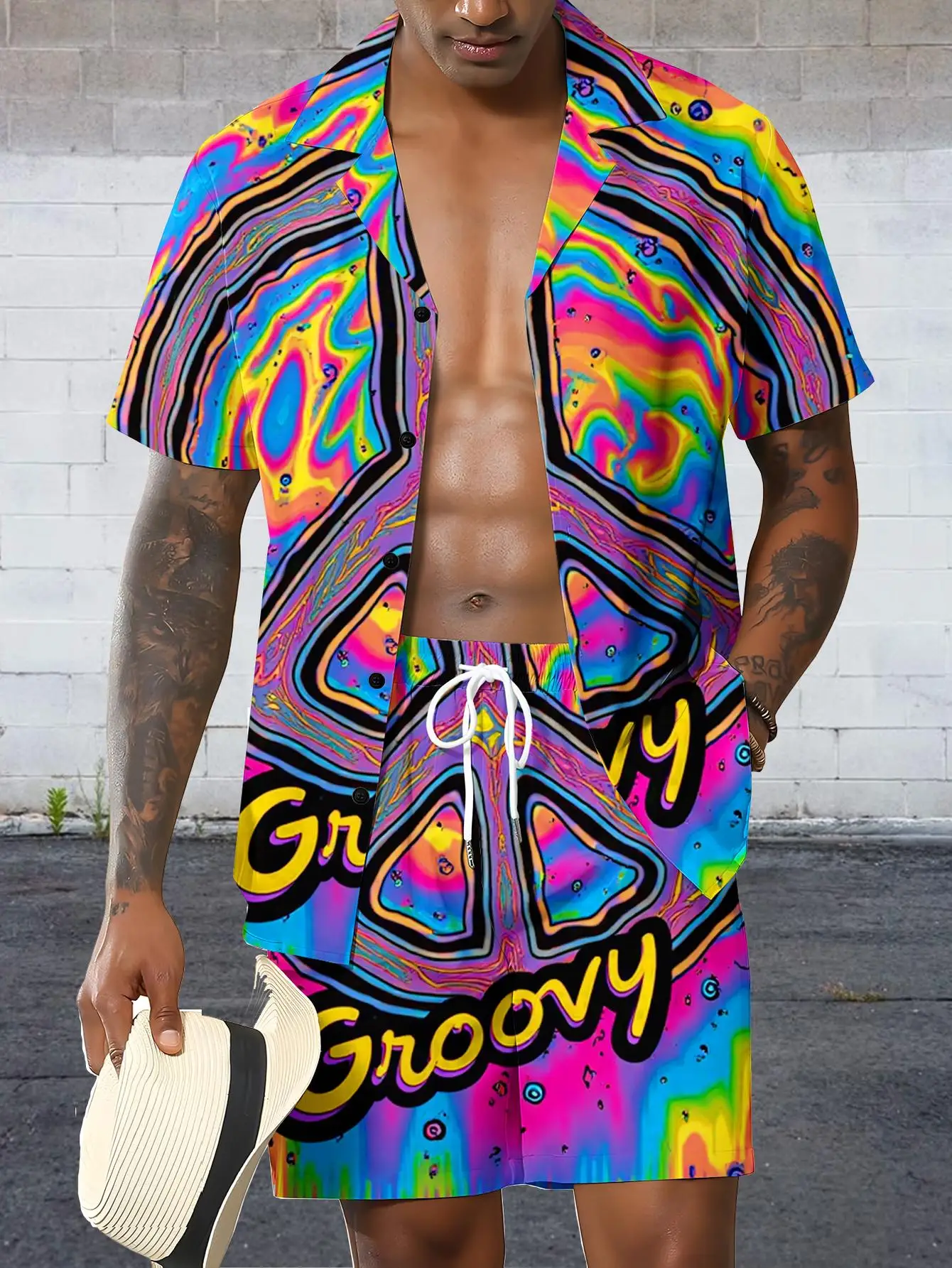 Men's Shirt Sets 2026 Spring/Summer 2 piece set jogging suit 3D Printed Graphic men's Tracksuit set sweat suit sweatshirt set